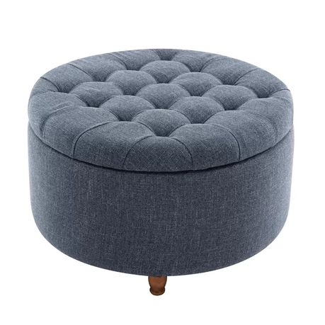 Parker Upholstered Round Storage Ottoman - Quality, Style, and Functionality for Your Home - Just Home Furniture™