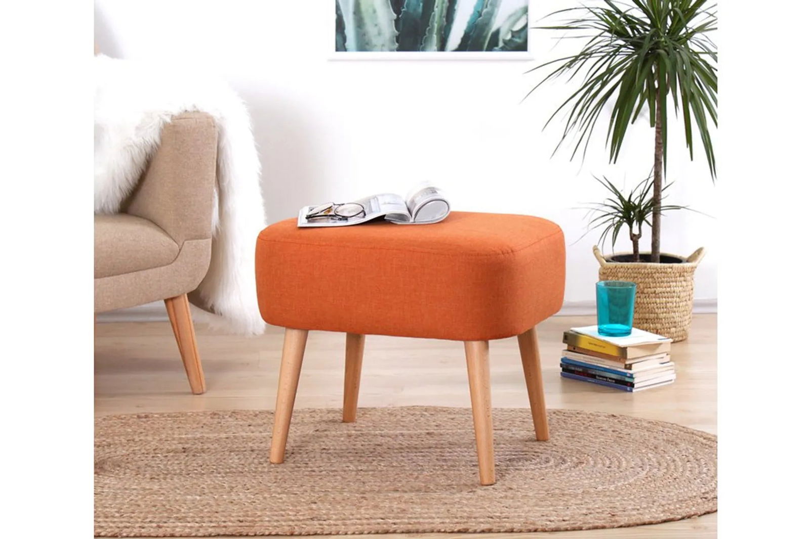 Parrot Ottoman - Orange - Quality, Style, and Functionality for Your Home - Just Home Furniture™