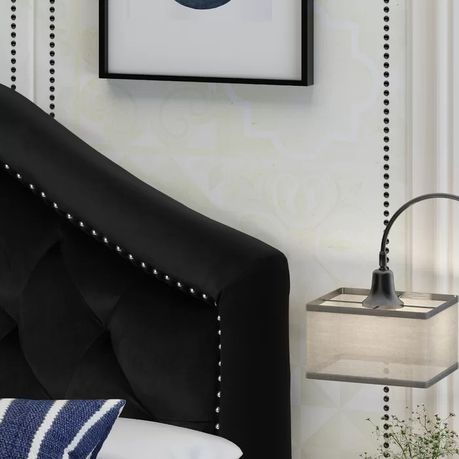 Pasko Upholstered Headboard in Black Velvet - Quality, Style, and Functionality for Your Home - Just Home Furniture™