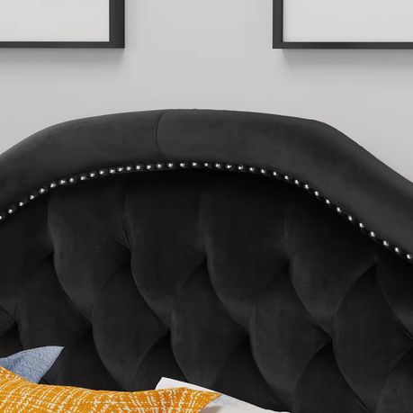 Pasko Upholstered Headboard in Black Velvet - Quality, Style, and Functionality for Your Home - Just Home Furniture™