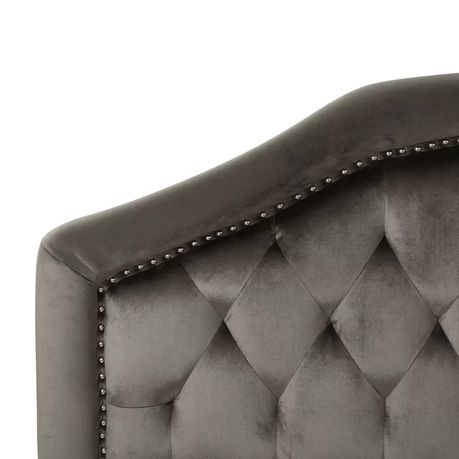 Pasko Upholstered Headboard in Grey Velvet - Quality, Style, and Functionality for Your Home - Just Home Furniture™