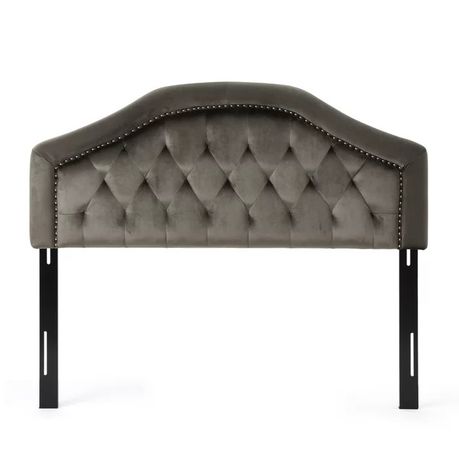 Pasko Upholstered Headboard in Grey Velvet - Quality, Style, and Functionality for Your Home - Just Home Furniture™