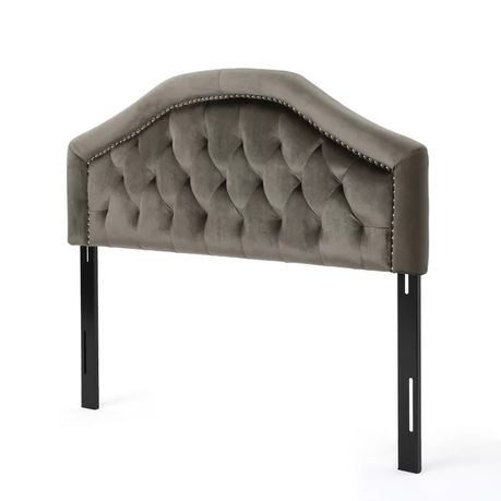 Pasko Upholstered Headboard in Grey Velvet - Quality, Style, and Functionality for Your Home - Just Home Furniture™