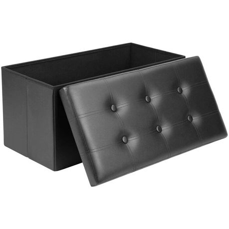 Quinnes Vegan Black Leather Storage Ottoman - Quality, Style, and Functionality for Your Home - Just Home Furniture™
