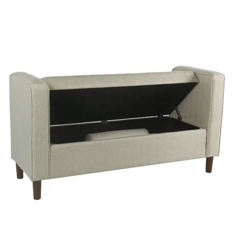 Rimo Telesphorus Flip Top Upholstered Storage Bench in Cream Beige - Quality, Style, and Functionality for Your Home - Just Home Furniture™