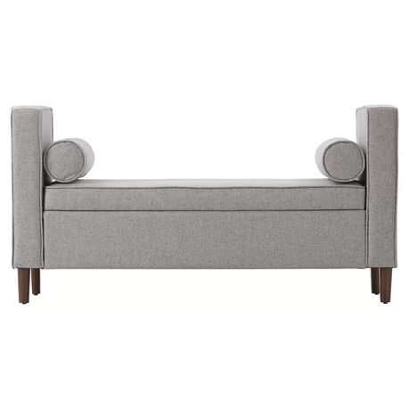 Rimo Telesphorus Flip Top Upholstered Storage Bench in Light Grey Beige - Quality, Style, and Functionality for Your Home - Just Home Furniture™