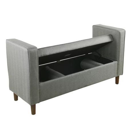 Rimo Telesphorus Flip Top Upholstered Storage Bench in Light Grey Beige - Quality, Style, and Functionality for Your Home - Just Home Furniture™