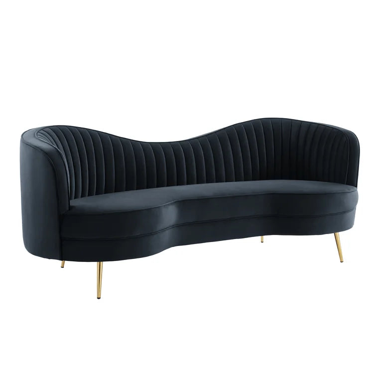 Sagatov Velvet Square Arm Curved Loveseat - Quality, Style, and Functionality for Your Home - Just Home Furniture™