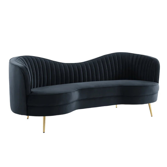 Sagatov Velvet Square Arm Curved Loveseat - Quality, Style, and Functionality for Your Home - Just Home Furniture™