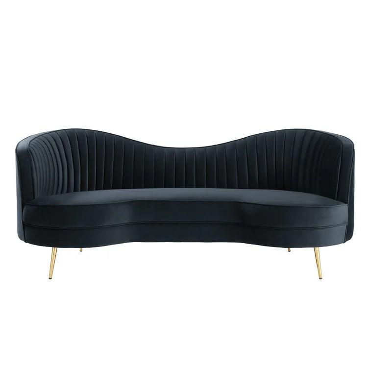 Sagatov Velvet Square Arm Curved Loveseat - Quality, Style, and Functionality for Your Home - Just Home Furniture™