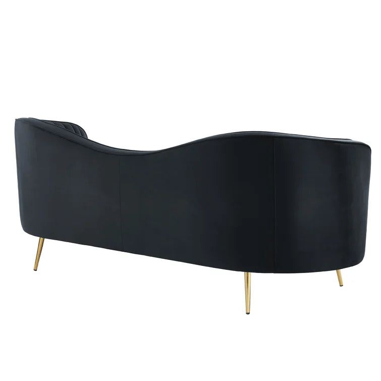 Sagatov Velvet Square Arm Curved Loveseat - Quality, Style, and Functionality for Your Home - Just Home Furniture™