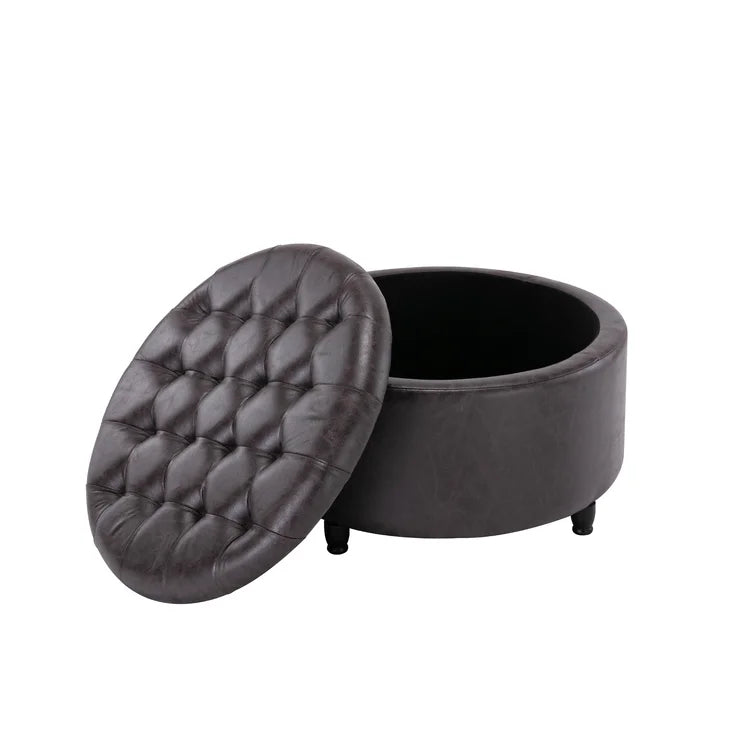 Sanni Vegan Leather Storage Ottoman - Quality, Style, and Functionality for Your Home - Just Home Furniture™