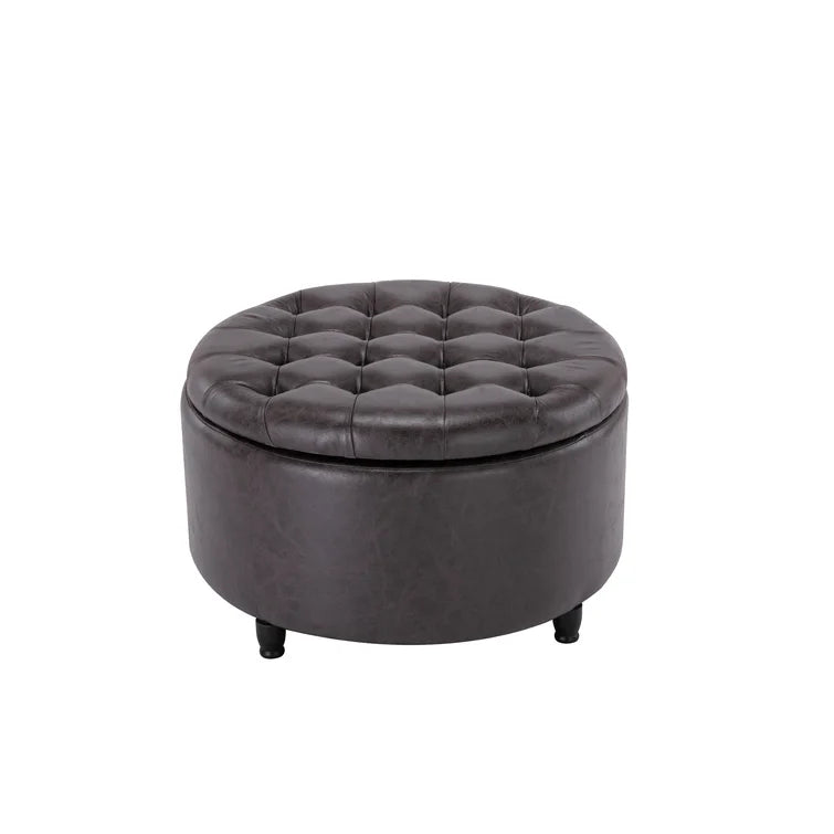 Sanni Vegan Leather Storage Ottoman - Quality, Style, and Functionality for Your Home - Just Home Furniture™