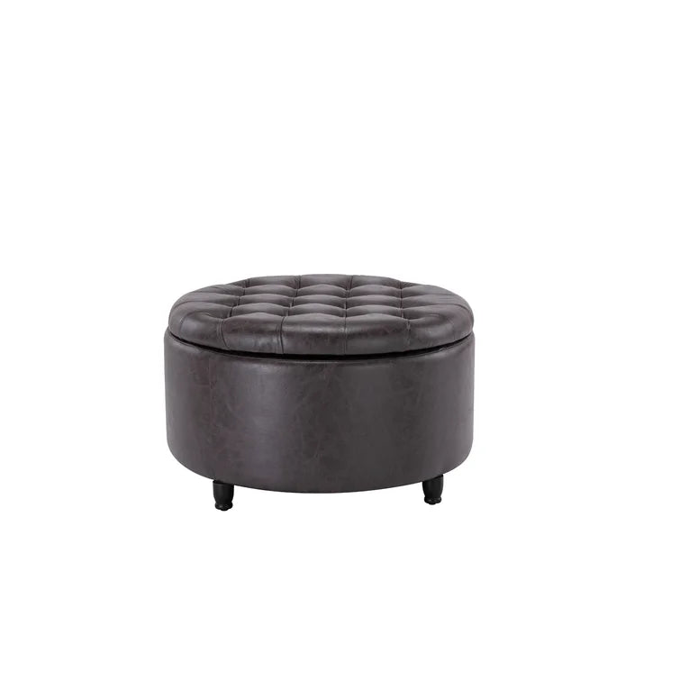 Sanni Vegan Leather Storage Ottoman - Quality, Style, and Functionality for Your Home - Just Home Furniture™
