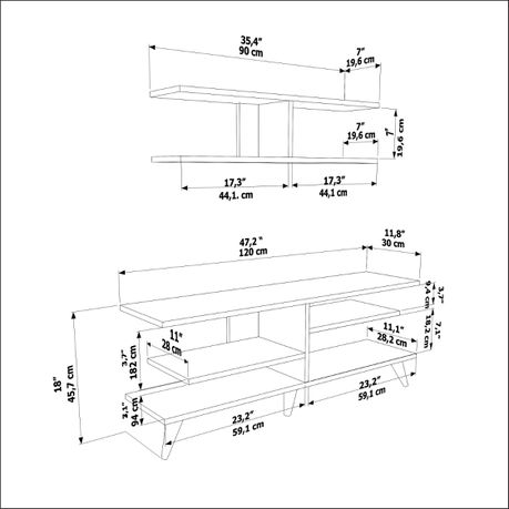 Serap Media Console with Floating Unit - Quality, Style, and Functionality for Your Home - Just Home Furniture™