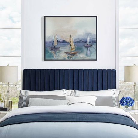 Sevenoaks Blue Upholstered Headboard - Quality, Style, and Functionality for Your Home - Just Home Furniture™
