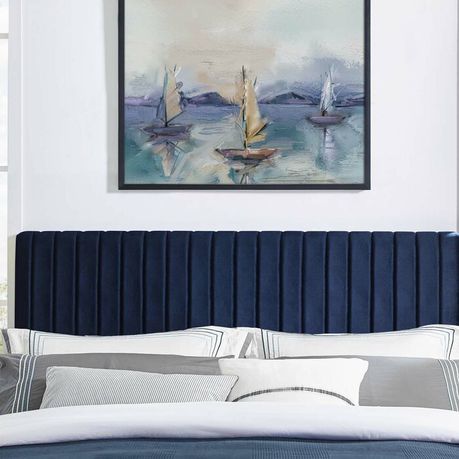 Sevenoaks Blue Upholstered Headboard - Quality, Style, and Functionality for Your Home - Just Home Furniture™