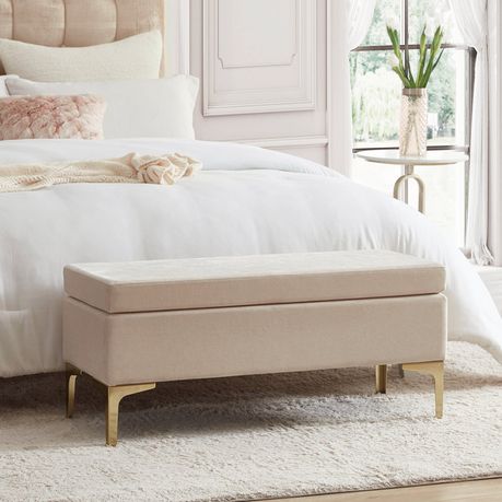 Shellia Cream Upholstered Bench - Quality, Style, and Functionality for Your Home - Just Home Furniture™