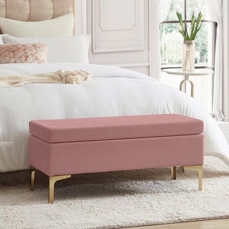 Shellia Pink Upholstered Bench - Quality, Style, and Functionality for Your Home - Just Home Furniture™