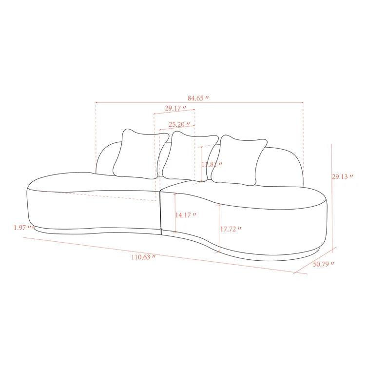 Simona 110.63'' Upholstered Sofa - Quality, Style, and Functionality for Your Home - Just Home Furniture™