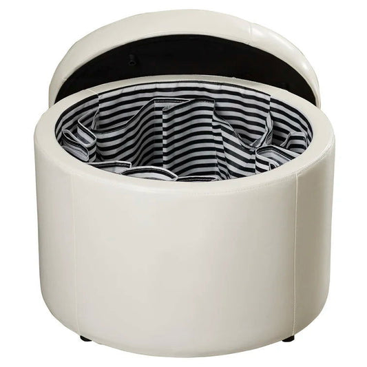Stansell 22" Wide Tufted Round Storage Ottoman - Quality, Style, and Functionality for Your Home - Just Home Furniture™