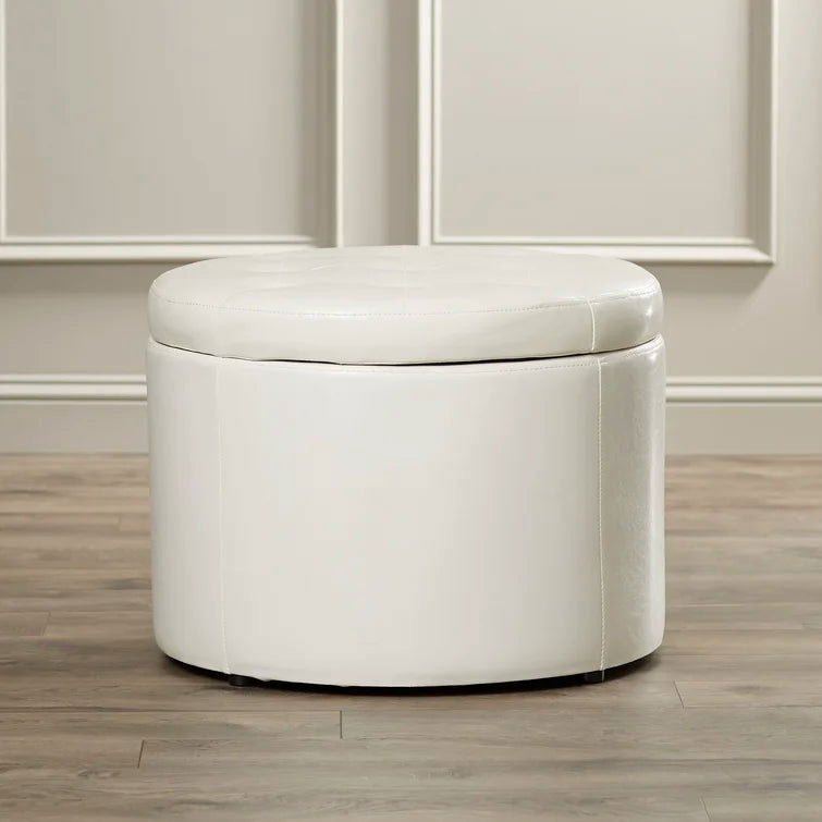 Stansell 22" Wide Tufted Round Storage Ottoman - Quality, Style, and Functionality for Your Home - Just Home Furniture™