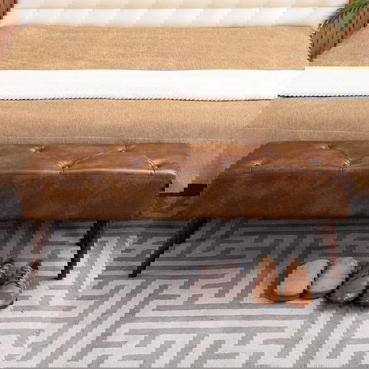 Sveina Faux Leather Bench - Quality, Style, and Functionality for Your Home - Just Home Furniture™