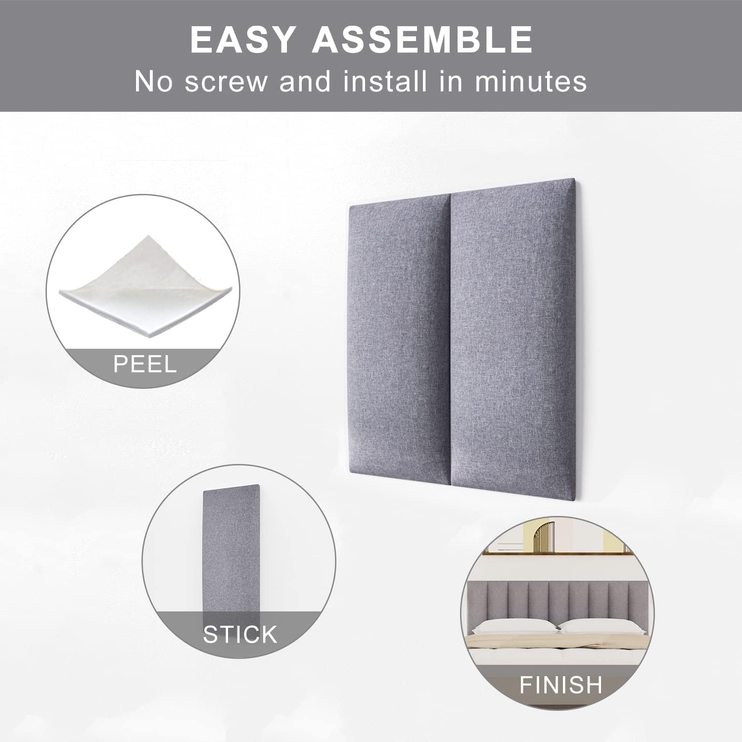 Tbfit Upholstered Wall Mounted Headboard - Quality, Style, and Functionality for Your Home - Just Home Furniture™
