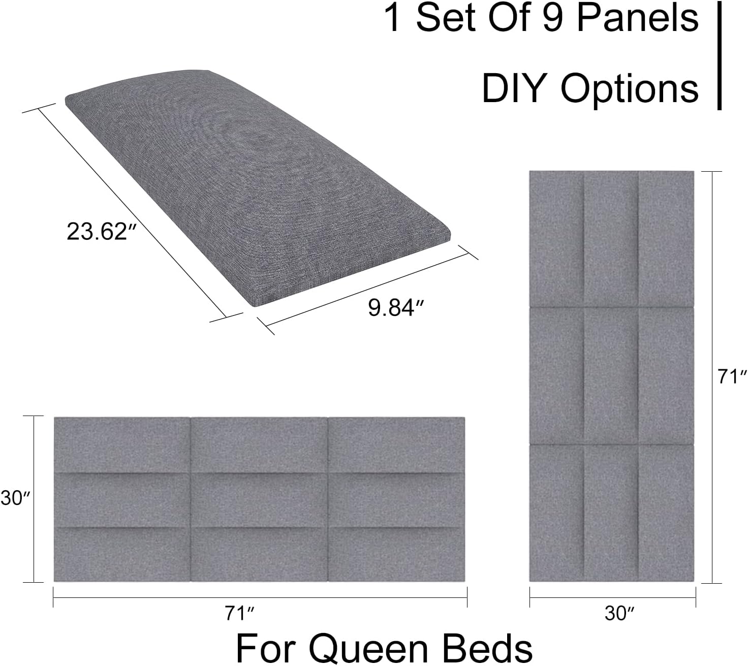 Tbfit Upholstered Wall Mounted Headboard - Quality, Style, and Functionality for Your Home - Just Home Furniture™