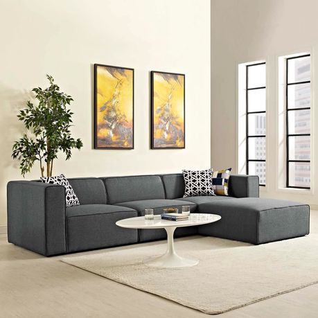 The Mingle HM Grey Modern Sectional Sofa - Quality, Style, and Functionality for Your Home - Just Home Furniture™