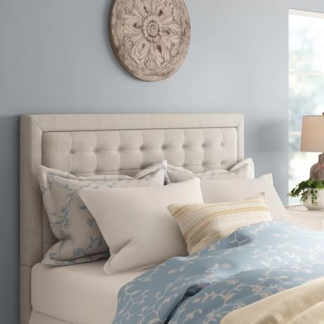 Trevoux Upholstered Headboard in Cream Beige - Quality, Style, and Functionality for Your Home - Just Home Furniture™