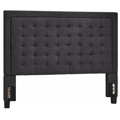 Trevoux Upholstered Headboard in Light Dark Grey Beige - Quality, Style, and Functionality for Your Home - Just Home Furniture™
