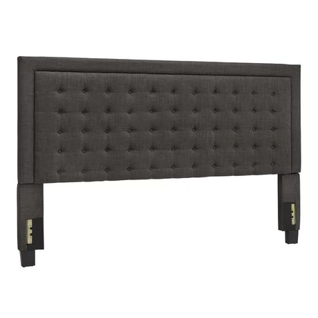 Trevoux Upholstered Headboard in Light Dark Grey Beige - Quality, Style, and Functionality for Your Home - Just Home Furniture™
