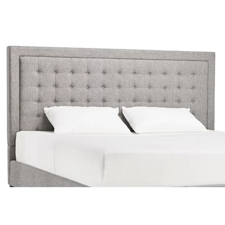Trevoux Upholstered Headboard in Light Grey Beige - Quality, Style, and Functionality for Your Home - Just Home Furniture™