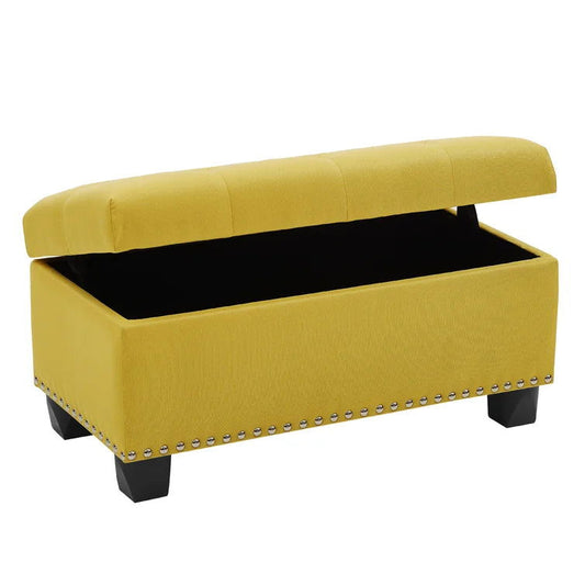 Upholstered Storage Ottoman in Yellow - Quality, Style, and Functionality for Your Home - Just Home Furniture™