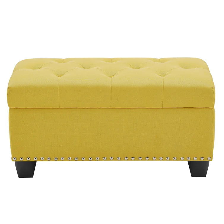 Upholstered Storage Ottoman in Yellow - Quality, Style, and Functionality for Your Home - Just Home Furniture™