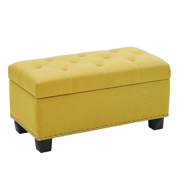 Upholstered Storage Ottoman in Yellow - Quality, Style, and Functionality for Your Home - Just Home Furniture™