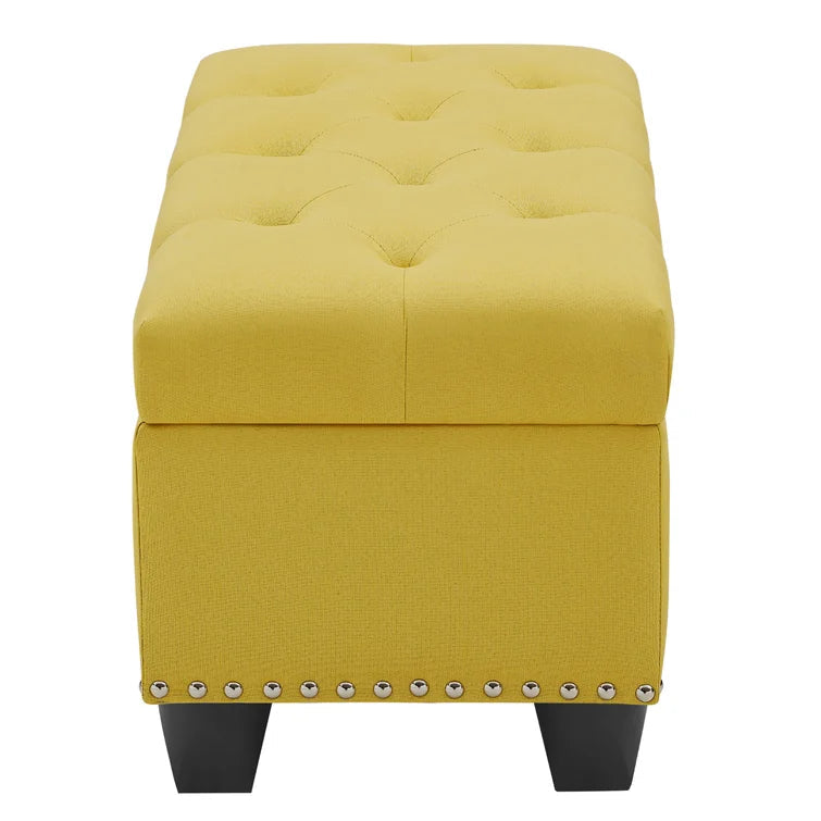 Upholstered Storage Ottoman in Yellow - Quality, Style, and Functionality for Your Home - Just Home Furniture™