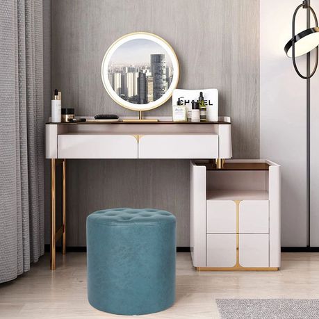 Vegan Leather Round Ottoman - Quality, Style, and Functionality for Your Home - Just Home Furniture™