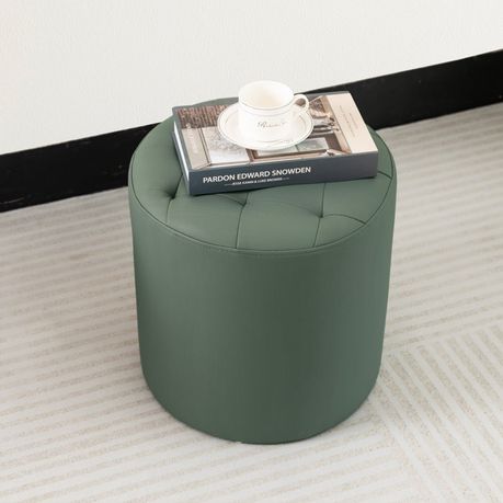 Vegan Leather Round Ottoman - Quality, Style, and Functionality for Your Home - Just Home Furniture™