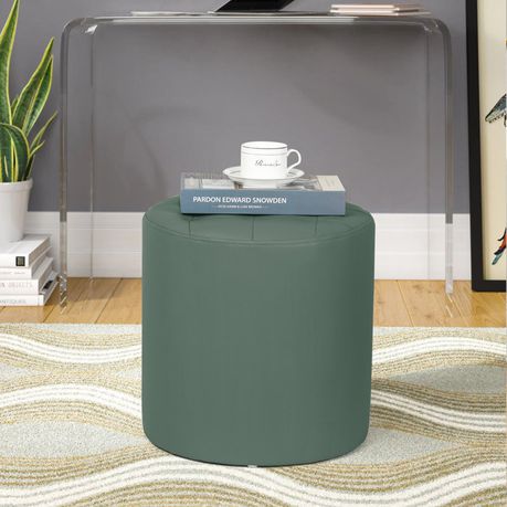 Vegan Leather Round Ottoman - Quality, Style, and Functionality for Your Home - Just Home Furniture™