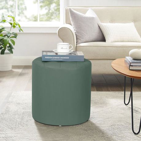 Vegan Leather Round Ottoman - Quality, Style, and Functionality for Your Home - Just Home Furniture™