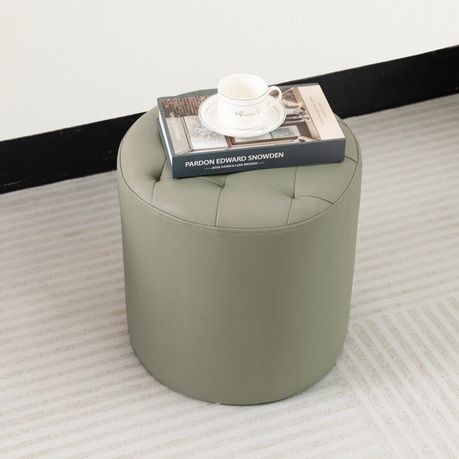 Vegan Leather Round Ottoman - Quality, Style, and Functionality for Your Home - Just Home Furniture™