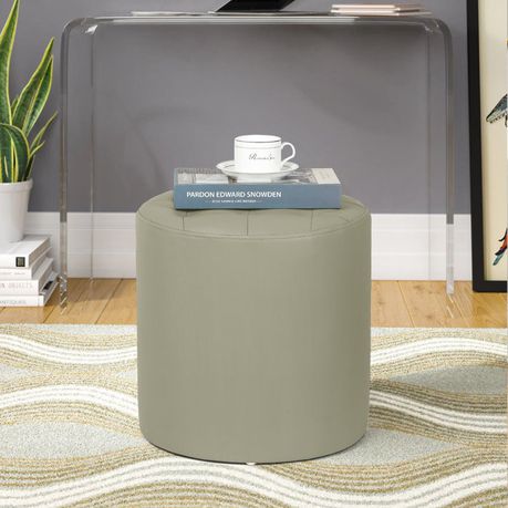 Vegan Leather Round Ottoman - Quality, Style, and Functionality for Your Home - Just Home Furniture™