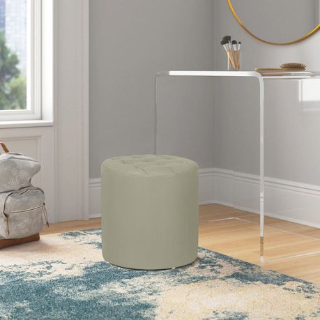 Vegan Leather Round Ottoman - Quality, Style, and Functionality for Your Home - Just Home Furniture™