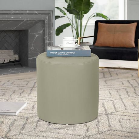 Vegan Leather Round Ottoman - Quality, Style, and Functionality for Your Home - Just Home Furniture™