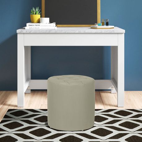 Vegan Leather Round Ottoman - Quality, Style, and Functionality for Your Home - Just Home Furniture™