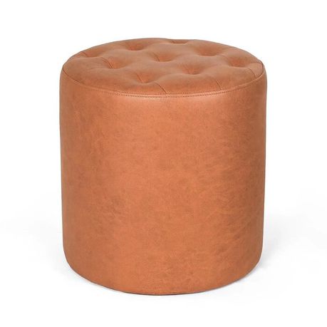 Vegan Leather Round Ottoman - Quality, Style, and Functionality for Your Home - Just Home Furniture™