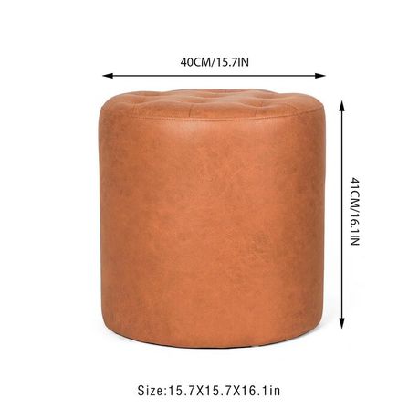 Vegan Leather Round Ottoman - Quality, Style, and Functionality for Your Home - Just Home Furniture™