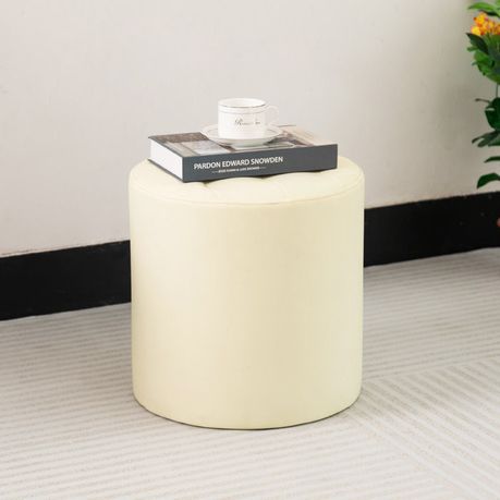 Vegan Leather Round Ottoman - Quality, Style, and Functionality for Your Home - Just Home Furniture™